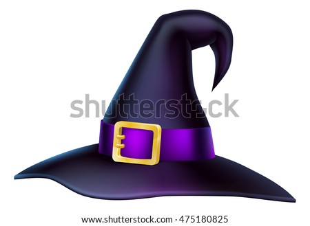 An illustration of a cartoon Halloween witch hat