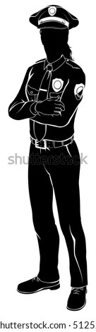 Silhouette female woman police officer policewoman