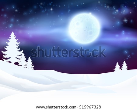 Christmas winter snow scene background illustration
