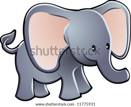 A Lovable Elephant Children’S Cartoony Vector Illustration - 11775931 ...