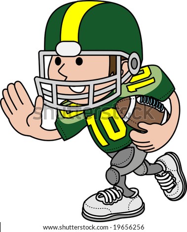 Illustration Of American Football Player Running With Football ...