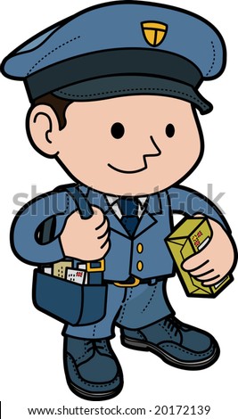 Illustration Of Mailman In Uniform With Post - 20172139 : Shutterstock