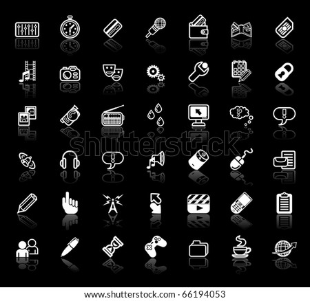 An icon set relating to internet media applications