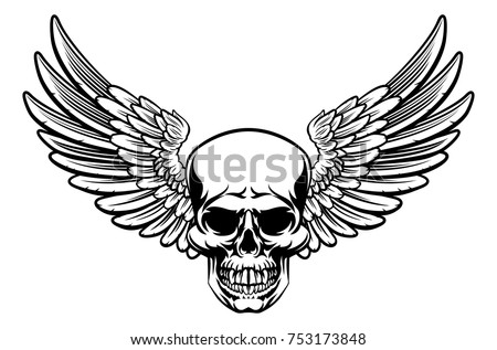 Skull With Wings Drawing | Free download on ClipArtMag