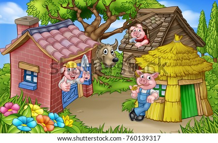 Image result for the three little pigs story