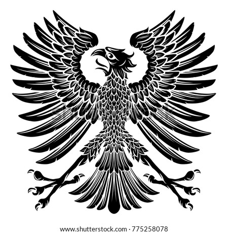 An imperial heraldic style eagle bird emblem