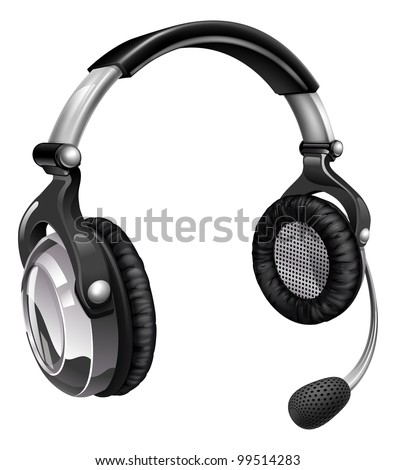 Illustration of a headset like those used for telesales, online chat or telephone customer helpdesk support.