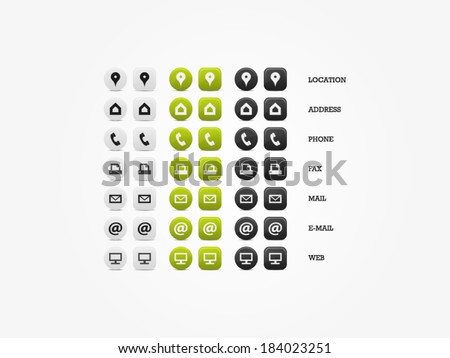 Multipurpose Business Card Icon Set of web icons for business, finance and communication