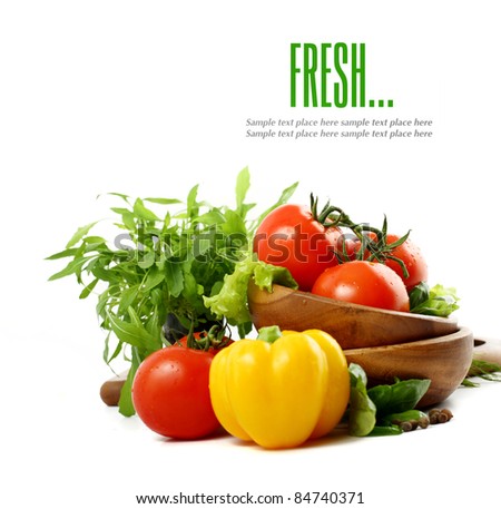 Fresh Vegetables On The White Background Stock Photo 84740371 ...