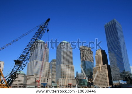 A view of Ground Zero in Lower Manhattan.