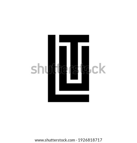 Black and white letter LTU TUL initial logo icon. Modern typography design template elements.
