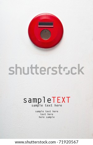 Fire alarm signal on white wall