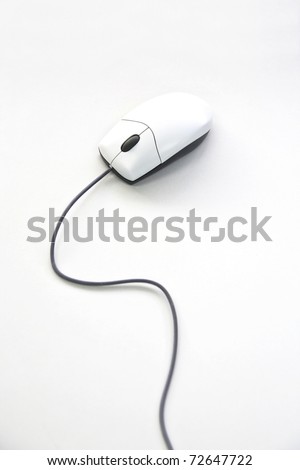 White mouse isolated on white table