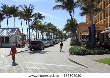 DEERFIELD BEACH, FLORIDA - FEBRUARY 1: This very beautiful coastal city consists of 15.09 square miles and has about 4,972 people per square mile on February 1, 2013 in Deerfield Beach, Florida.