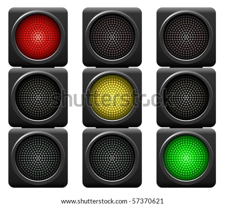 Traffic lights isolated on white background.