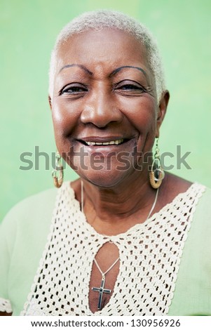 Similar – Image, Stock Photo mature cuban in front of a blue wall , trinidad