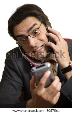 angry businessman screaming on the phone