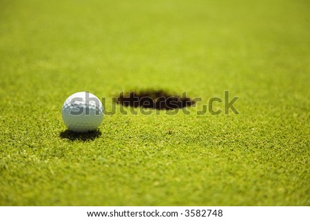 Golf club: ball close to the 18th hole