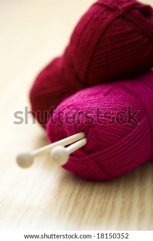 Still life of colored rolls of yarn