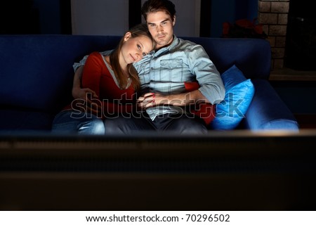 Image, Stock Photo young heterosexual couple in love embracing each other