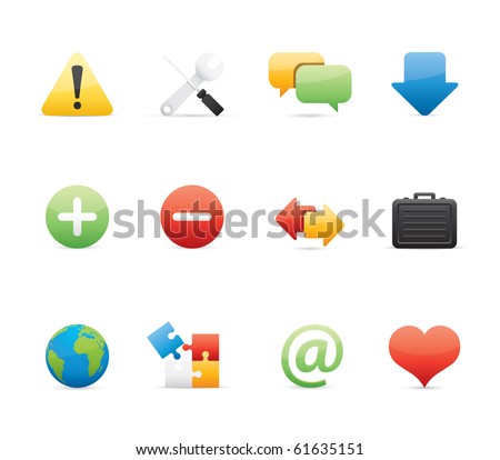 Web icon set 17 - Glossy Series.  Vector EPS 8 format, easy to edit.