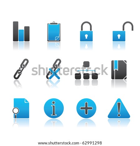 Office and Internet icon set13 Ã¢Â?Â? Blue Series.  Vector EPS 8 format, easy to edit.