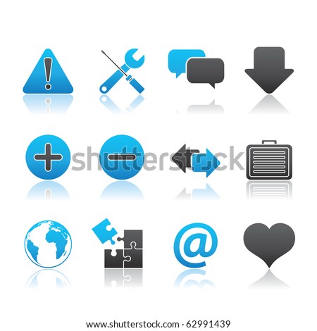 Web icon set 17 - Blue Series.  Vector EPS 8 format, easy to edit.