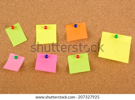 Empty pinned notes on corkboard (bulletin board)
