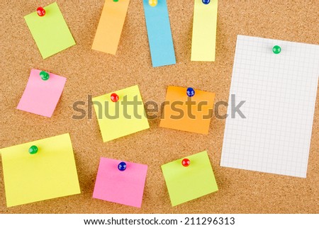 Empty pinned notes on corkboard (bulletin board)