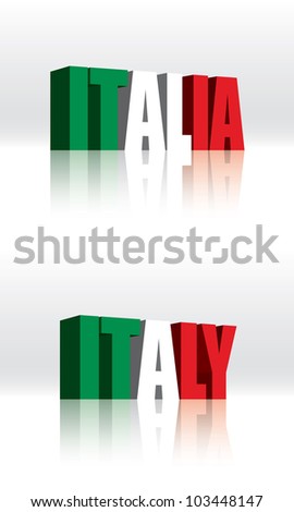 3d Vector Italy Word Text Flag - 103448147 : Shutterstock