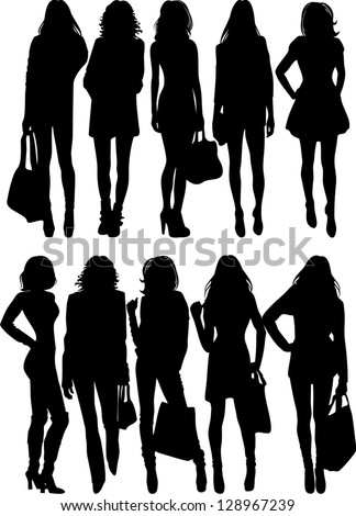 Fashion Silhouette Stock Vector Illustration 128967239 : Shutterstock