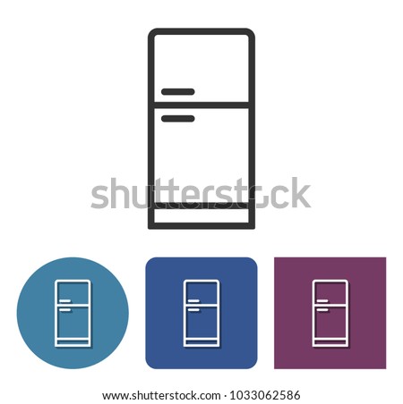 Refrigerator line icon in different variants 