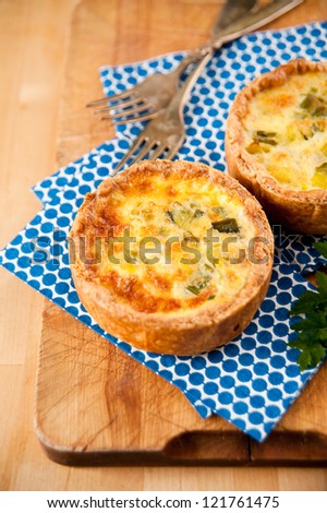 Simple Eggs, Onions, and Cheese Individual Mini Quiches