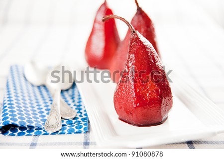 Similar – Image, Stock Photo Served pears with pecan and soy sauce