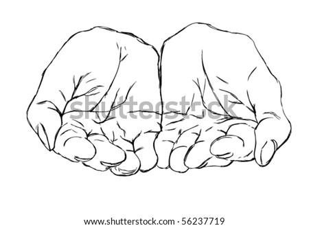 Cupped Hands Stock Vector 56237719 : Shutterstock