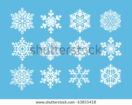 Snowflakes Stock Vector Illustration 63855418 : Shutterstock