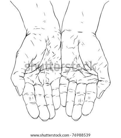 Cupped Female Hands Stock Vector Illustration 76988539 : Shutterstock