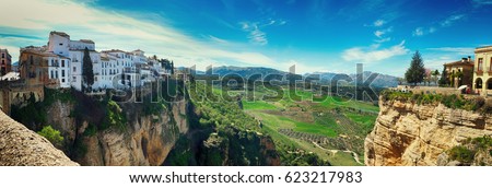 Image, Stock Photo Panoramic views of Ronda nature and urban landscape