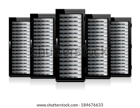 Five Servers - Information technology conceptual image