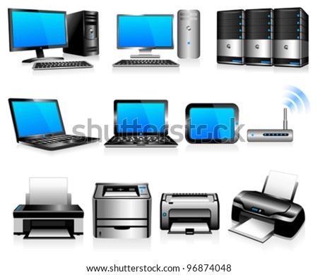 Computer Technology - All elements are grouped and on individual layers in the vector file for easy use.