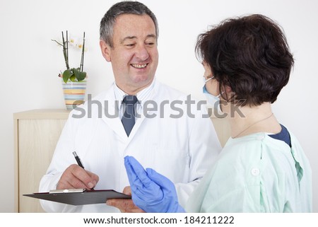 Doctor and doctor talk about medical record