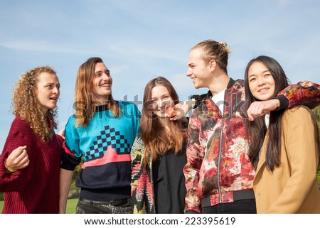 Group of young people in the park