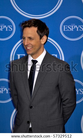 LOS ANGELES, CA - JULY 15: An actor and SNL personality Seth Meyers, in the media room of the 2010 ESPY Awards at the Nokia Theater at LA Live, on July 15, 2010 in Los Angeles, CA