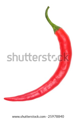 red chilly pepper isolated on white