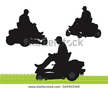 Commercial lawn service silhouette