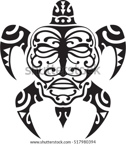 Maori Turtle Tattoo Design On White Stock Vector Illustration 517980394 ...