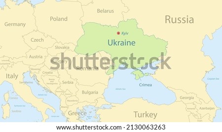 Ukraine map with neighboring states and names, classic maps design vector 商業照片 © 