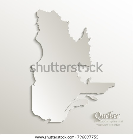 Quebec map natural paper 3D card vector