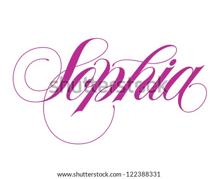 Vector Images Illustrations And Cliparts Girl S Name Elegant Vector Lettering Series Sophia Hqvectors Com