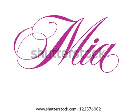 Girl'S Name Elegant Vector Lettering Series: Mia - 122576002 : Shutterstock